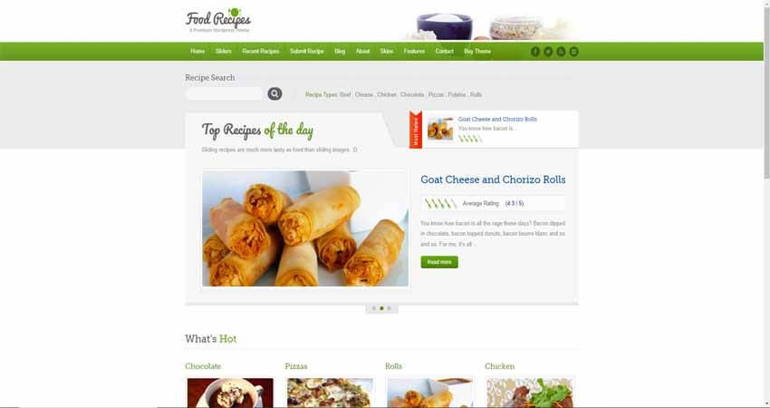 Food Recipes-WordPress Theme