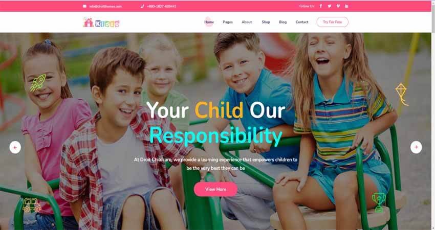 Kidzo- Kids & Children WordPress Theme