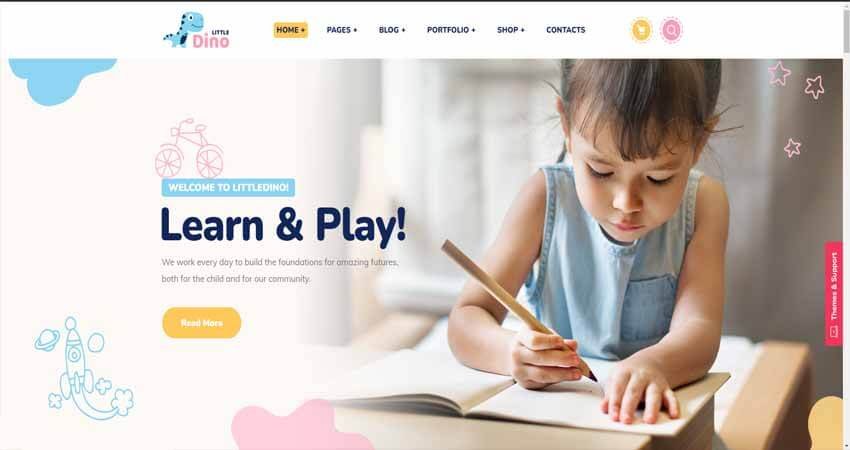 Littledino-Modern Kids WordPress Theme